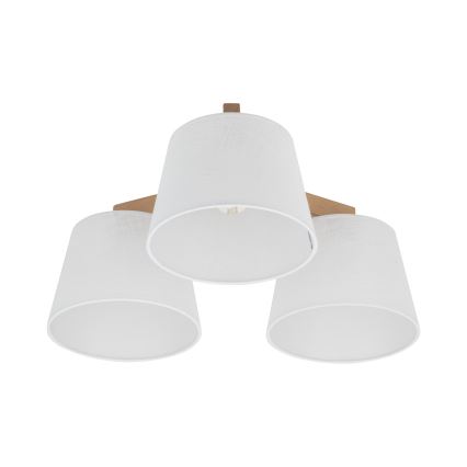 Brilagi - Plafoniera LATTE SABIA 3xE27/60W/230V pino/bianco