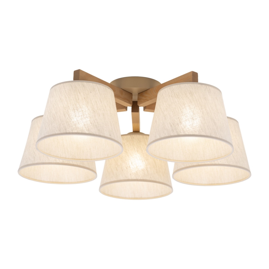 Brilagi - Plafoniera LATTE SABIA 5xE27/15W/230V pino/crema