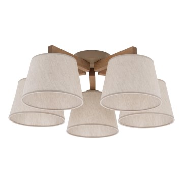 Brilagi - Plafoniera LATTE SABIA 5xE27/60W/230V pino/crema