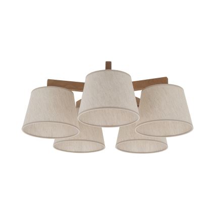 Brilagi - Plafoniera LATTE SABIA 5xE27/60W/230V pino/crema