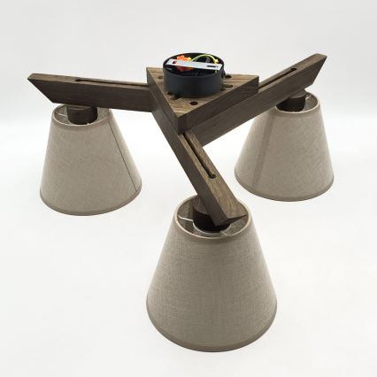 Brilagi - LED Lampada da soffitto a plafone ANTHONY 3xE14/40W/230V rovere/noce/beige