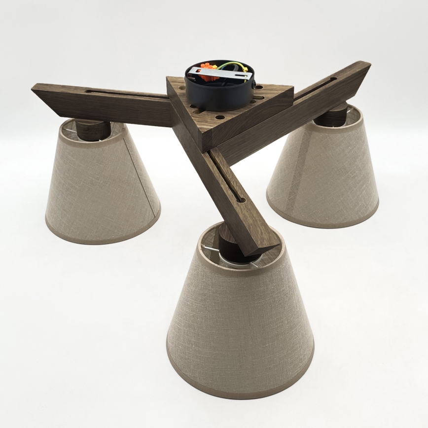 Brilagi - LED Lampada da soffitto a plafone ANTHONY 3xE14/40W/230V rovere/noce/beige