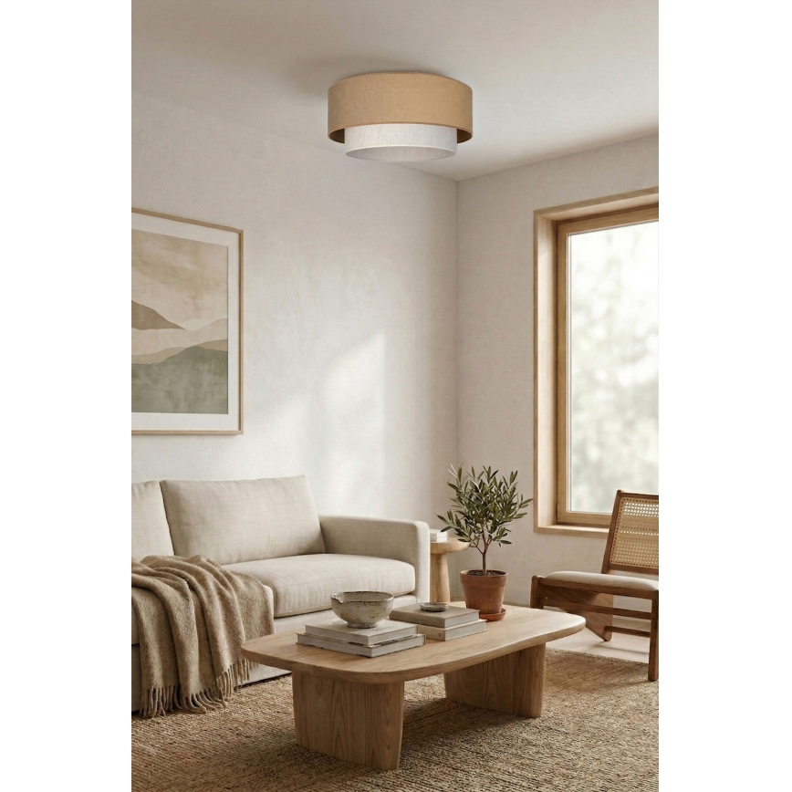 Brilagi - Plafoniera LED BOHO ECO 1xE27/10W/230V Ø 40 cm beige/crema