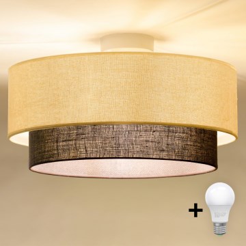 Brilagi - Plafoniera LED BOHO STYLE 1xE27/15W/230V Ø 40 cm crema/marrone
