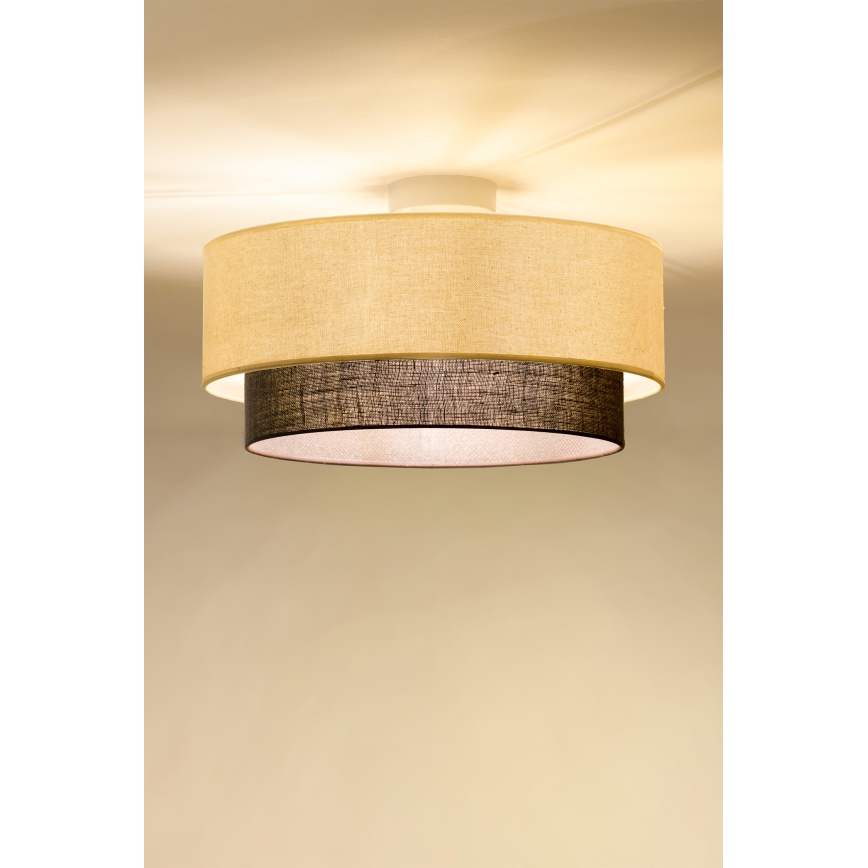 Brilagi - Plafoniera LED BOHO STYLE 1xE27/15W/230V Ø 40 cm crema/marrone