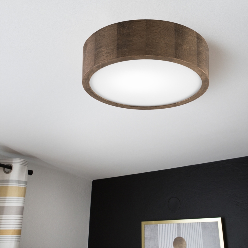 Brilagi - Plafoniera LED CARVALHO 1xE27/15W/230V, finitura rovere/noce, Ø 27 cm
