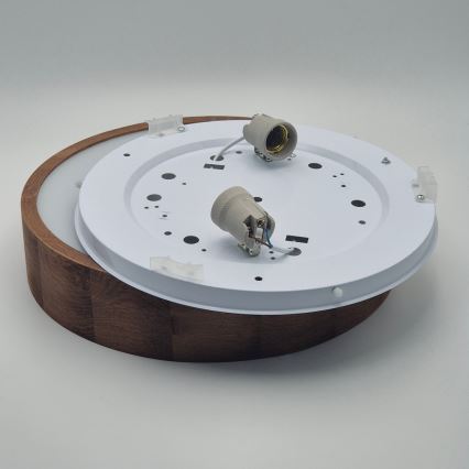 Brilagi - Plafoniera LED CARVALHO 2xE27/15W/230V rovere ciliegio, diam. 37 cm