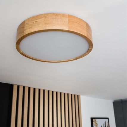 Brilagi - Plafoniera LED CARVALHO 2xE27/15W/230V rovere Ø 37,5 cm