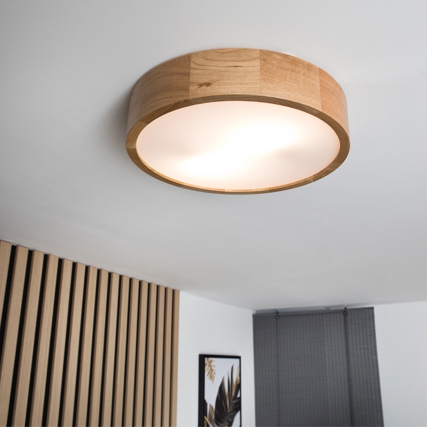 Brilagi - Plafoniera LED CARVALHO 2xE27/15W/230V rovere Ø 37,5 cm