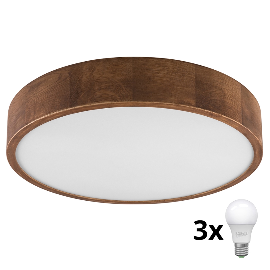 Brilagi - Plafoniera LED CARVALHO 3xE27/60W/230V quercia ciliegio diametro 47 cm