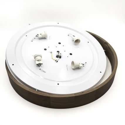 Brilagi - Plafoniera LED CARVALHO 4xE27/60W/230V rovere/noce Ø 57,5 cm