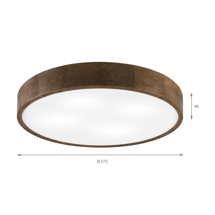 Brilagi - Plafoniera LED CARVALHO 4xE27/60W/230V rovere/noce Ø 57,5 cm