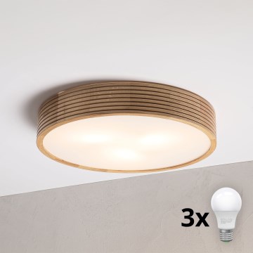 Brilagi - Plafoniera LED CARVALHO MODERN 3xE27/60W/230V Ø 47,5 cm rovere