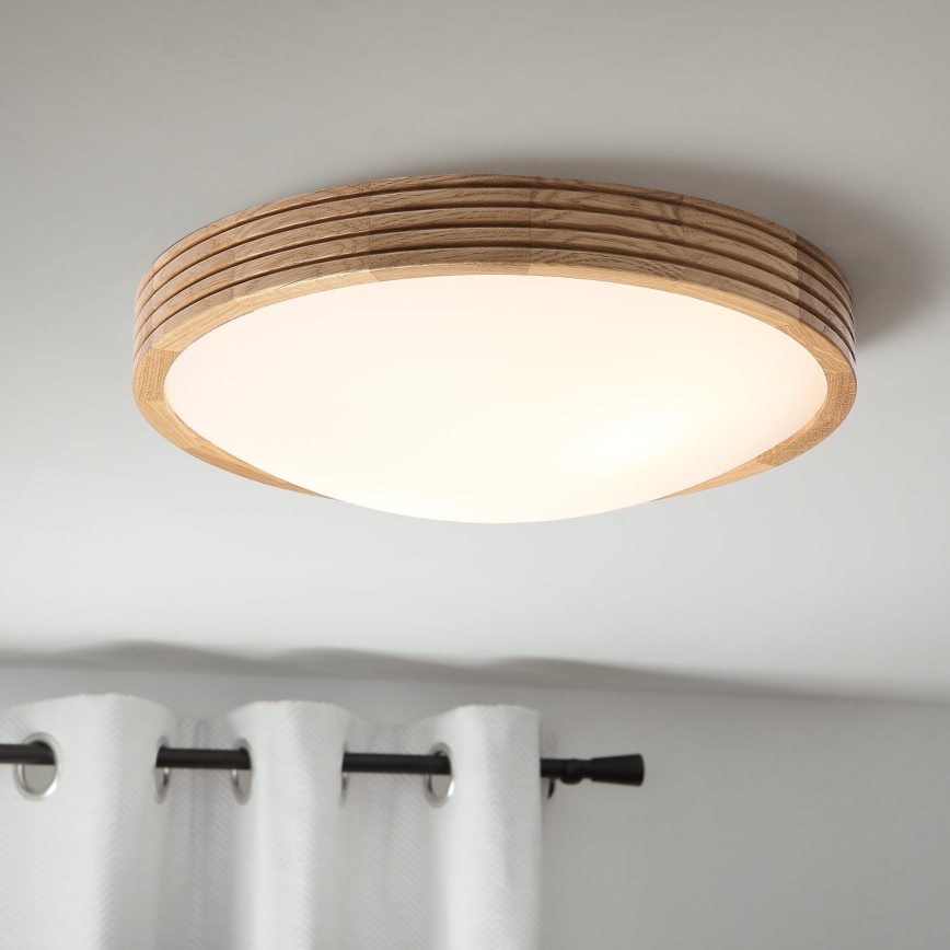 Brilagi - Plafoniera LED CARVALHO MODERN SLIM 2xE27/60W/230V Ø 37,5 cm rovere