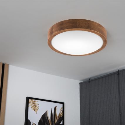Brilagi - Plafoniera LED CARVALHO SLIM 1xE27/15W/230V rovere ciliegio Ø 27 cm
