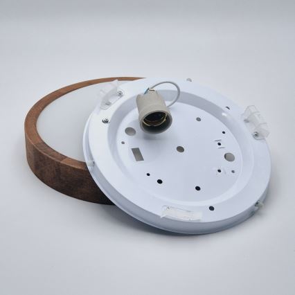 Brilagi - Plafoniera LED CARVALHO SLIM 1xE27/15W/230V rovere ciliegio Ø 27 cm