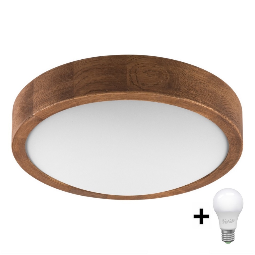Brilagi - Plafoniera LED CARVALHO SLIM 1xE27/60W/230V quercia ciliegio diametro 27 cm