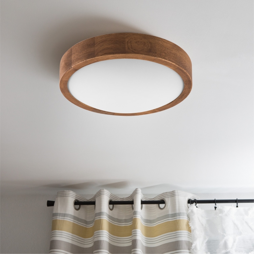 Brilagi - Plafoniera LED CARVALHO SLIM 1xE27/60W/230V quercia ciliegio diametro 27 cm