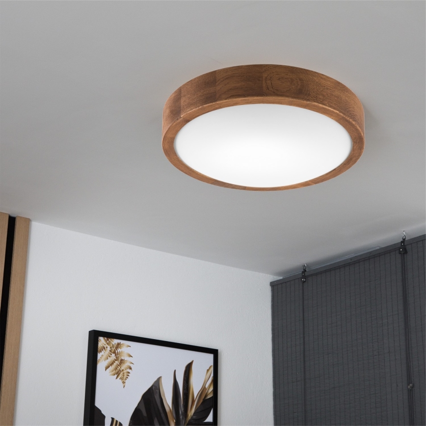 Brilagi - Plafoniera LED CARVALHO SLIM 1xE27/60W/230V quercia ciliegio diametro 27 cm