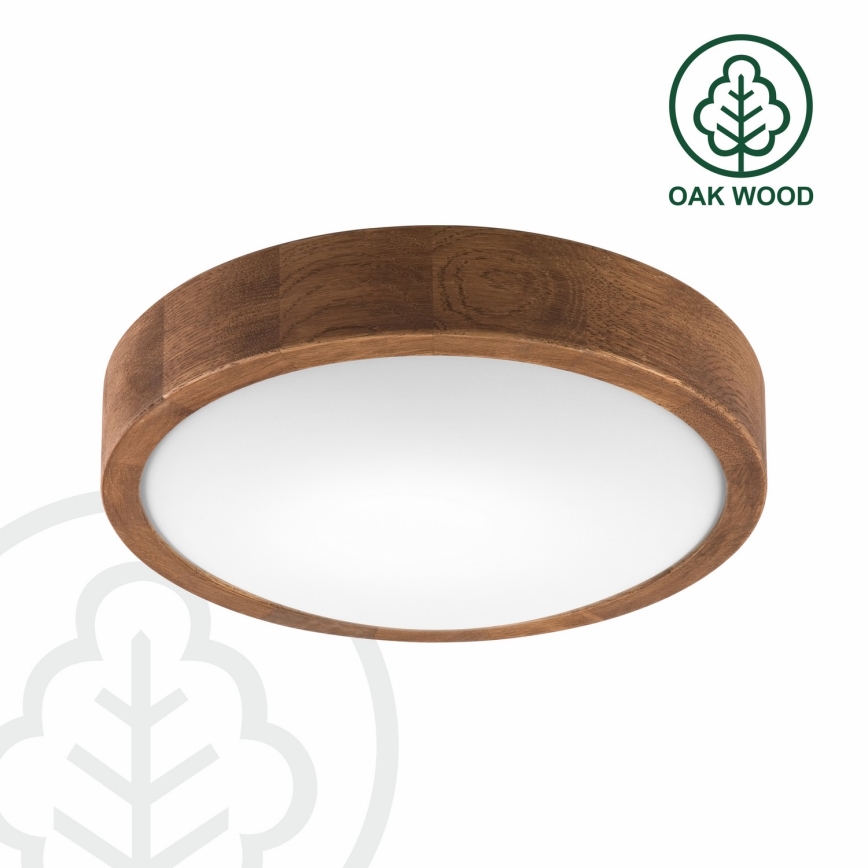 Brilagi - Plafoniera LED CARVALHO SLIM 1xE27/60W/230V quercia ciliegio diametro 27 cm