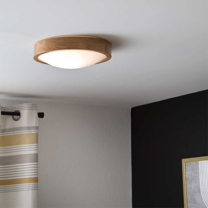 Brilagi - Plafoniera LED CARVALHO SLIM 1xE27/60W/230V quercia diametro 27 cm