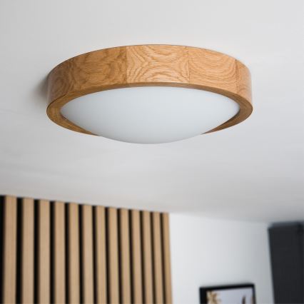 Brilagi - Plafoniera LED CARVALHO SLIM 1xE27/60W/230V quercia diametro 27 cm