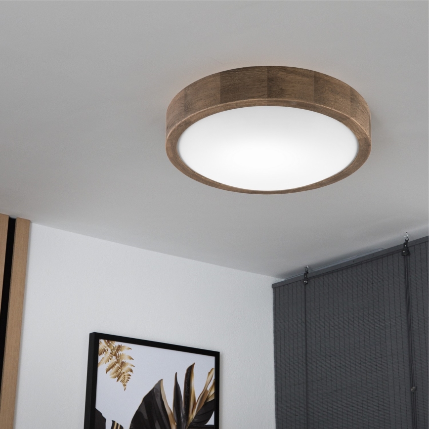 Brilagi - Plafoniera LED CARVALHO SLIM 1xE27/60W/230V quercia diametro 27 cm