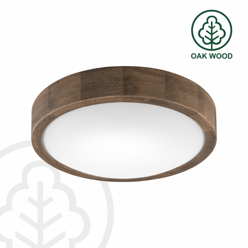Brilagi - Plafoniera LED CARVALHO SLIM 1xE27/60W/230V quercia diametro 27 cm