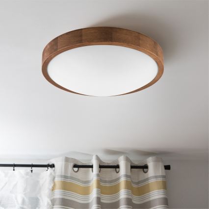Brilagi - Plafoniera LED CARVALHO SLIM 2xE27/60W/230V quercia ciliegio diametro 37 cm
