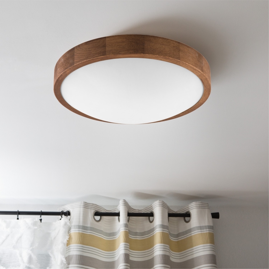 Brilagi - Plafoniera LED CARVALHO SLIM 2xE27/60W/230V quercia ciliegio diametro 37 cm