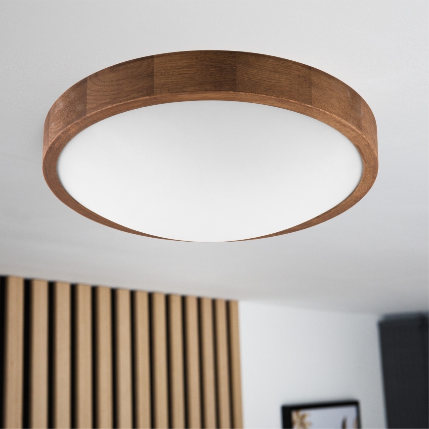 Brilagi - Plafoniera LED CARVALHO SLIM 2xE27/60W/230V quercia ciliegio diametro 37 cm