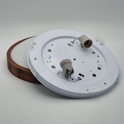 Brilagi - Plafoniera LED CARVALHO SLIM 2xE27/60W/230V quercia ciliegio diametro 37 cm