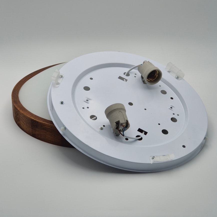 Brilagi - Plafoniera LED CARVALHO SLIM 2xE27/60W/230V quercia ciliegio diametro 37 cm