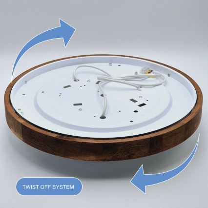 Brilagi - Plafoniera LED CARVALHO SLIM 3xE27/15W/230V, finitura rovere-ciliegio, Ø 47 cm