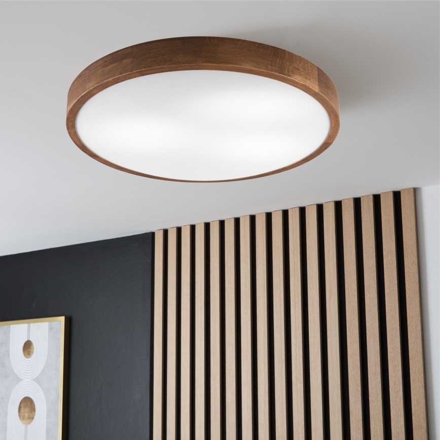 Brilagi - Plafoniera LED CARVALHO SLIM 3xE27/60W/230V quercia ciliegio diametro 47 cm