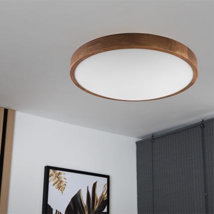 Brilagi - Plafoniera LED CARVALHO SLIM 3xE27/60W/230V quercia ciliegio diametro 47 cm