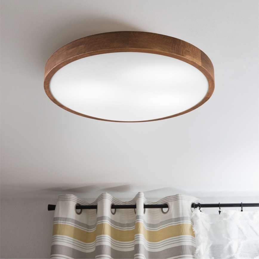Brilagi - Plafoniera LED CARVALHO SLIM 3xE27/60W/230V quercia ciliegio diametro 47 cm