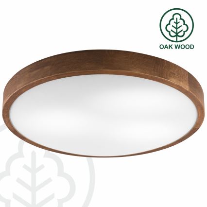 Brilagi - Plafoniera LED CARVALHO SLIM 3xE27/60W/230V quercia ciliegio diametro 47 cm