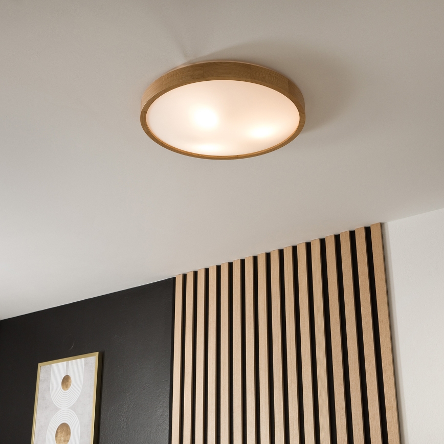 Brilagi - Plafoniera LED CARVALHO SLIM 3xE27/60W/230V quercia diametro 47 cm