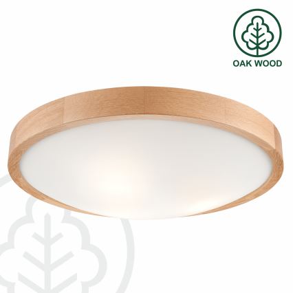 Brilagi - Plafoniera LED CARVALHO SLIM 3xE27/60W/230V quercia diametro 47 cm