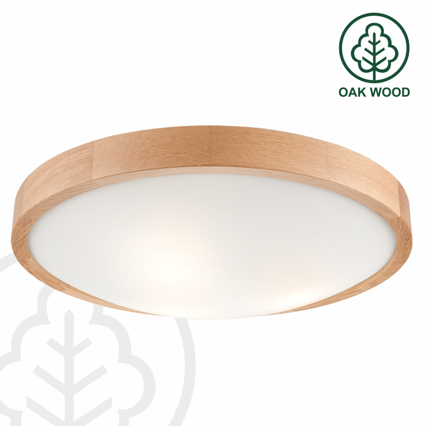 Brilagi - Plafoniera LED CARVALHO SLIM 3xE27/60W/230V quercia diametro 47 cm