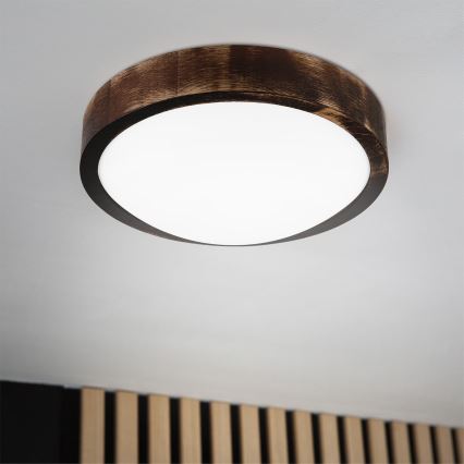 Brilagi - Plafoniera LED CARVALHO SLIM SMOKEY LED/20W/230V rovere Ø 27,5 cm