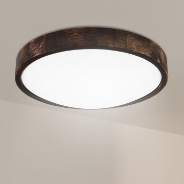 Brilagi - Plafoniera LED CARVALHO SLIM SMOKEY LED/36W/230V rovere Ø 37,5 cm