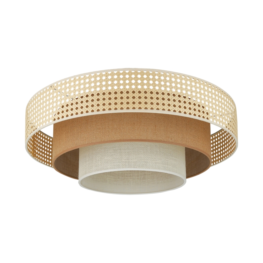 Brilagi - Plafoniera LED CEDAR LUNETA LED/26W/230V Ø 60 cm rattan/marrone/crema