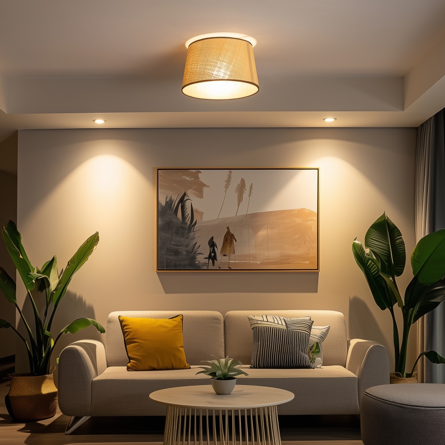 Brilagi - Plafoniera LED CERIA 1xE27/40W/230V Ø 35 cm beige
