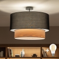 Brilagi - Plafoniera LED CERIA 1xE27/60W/230V Ø 50 cm nero/beige