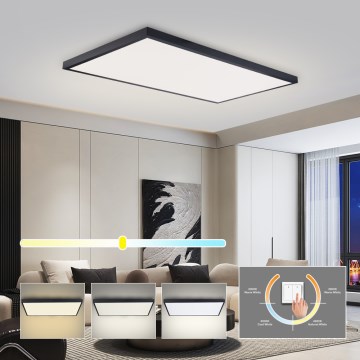 Brilagi - Plafoniera LED da bagno FRAME LED/96W/230V 120x60 cm 3000/4000/6000K IP44 nera