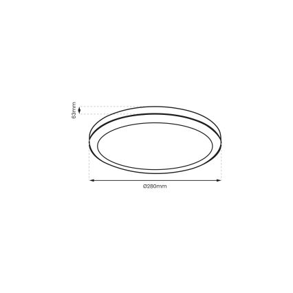 Brilagi - Plafoniera LED da bagno PERA LED/24W/230V diametro 28 cm IP65 nero