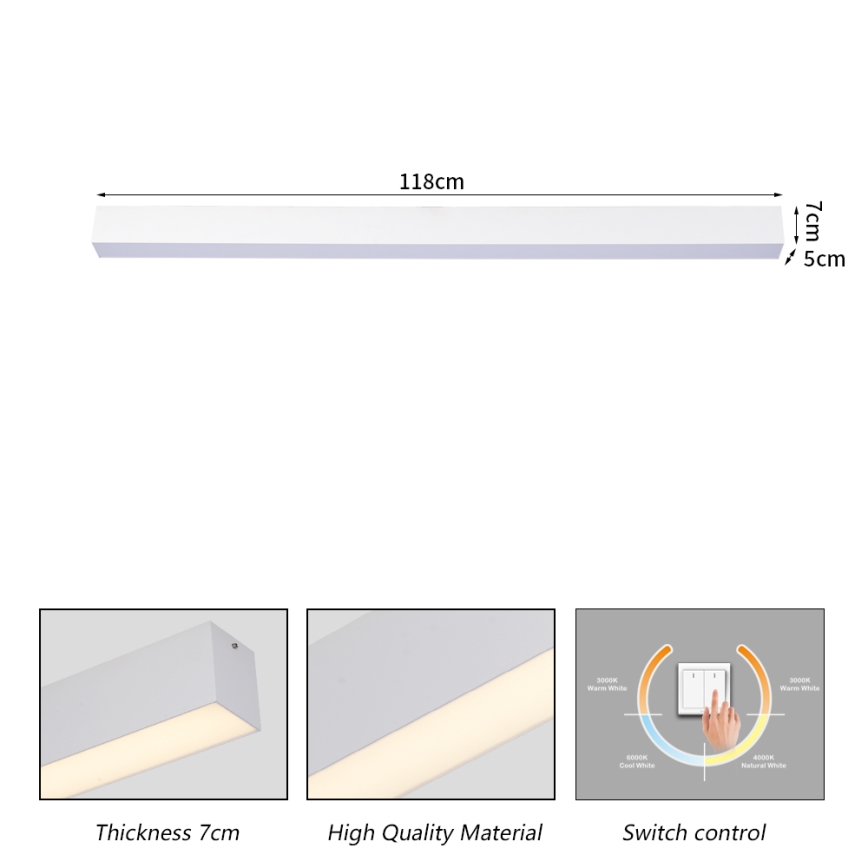Brilagi - Plafoniera da bagno a LED SLEEKLINE LED/40W/230V 3000/4500/6000K bianca IP44