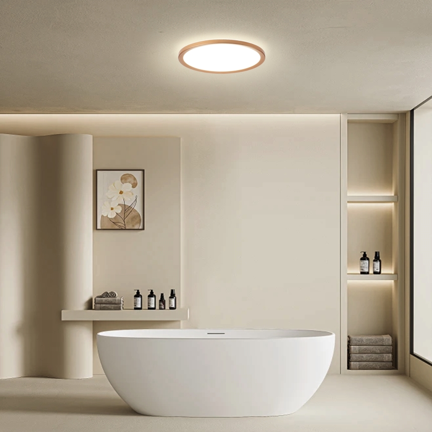 Brilagi - Plafoniera LED da bagno ULTRA SLIM 18W/230V Ø 30 cm oro rosa IP54